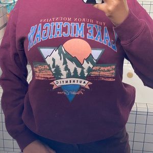 Maroon Graphic Crewneck sweater